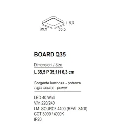 Plafonnier moderne Promoingross BOARD Q35 LED CCT