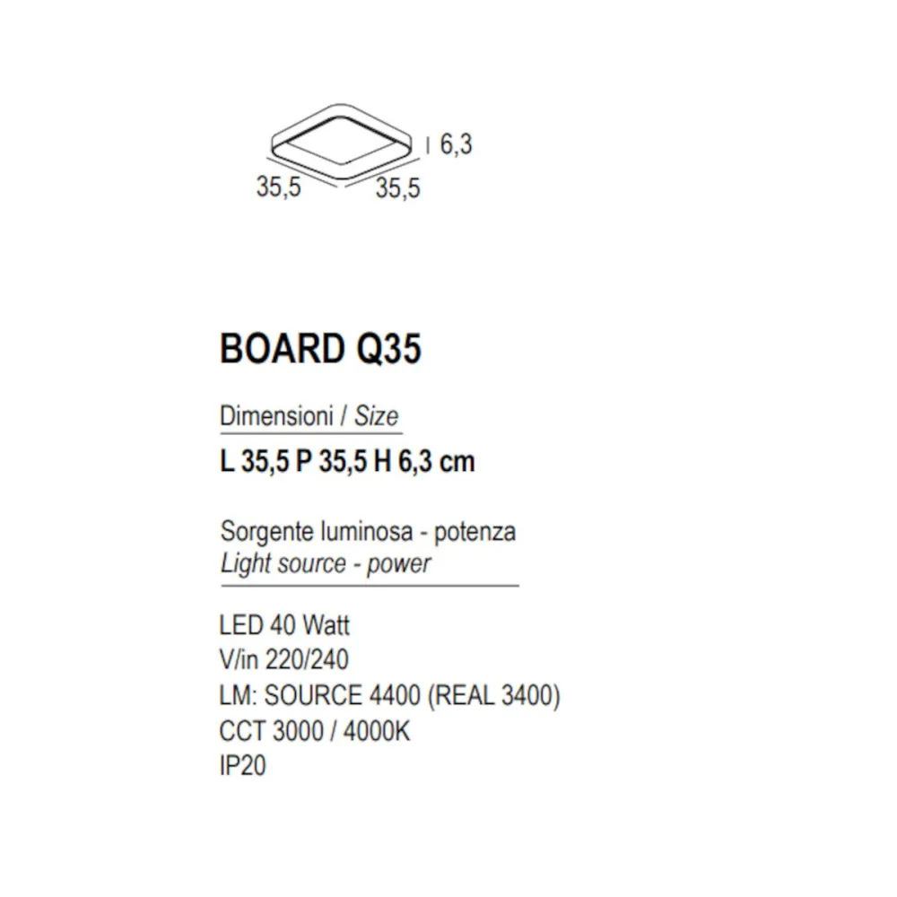 Promoingross BOARD Q35 LED CCT moderne Deckenleuchte