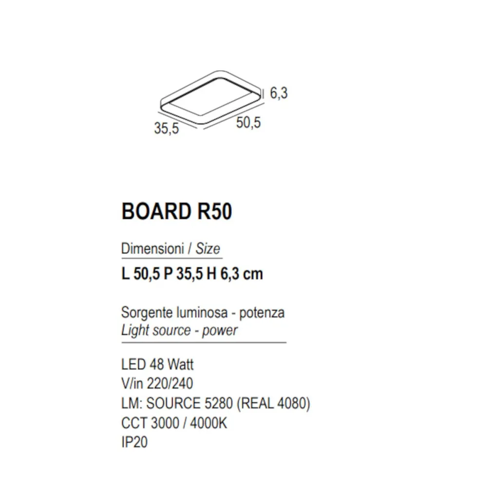 Plafoniera moderna Promoingross BOARD R50 LED CCT