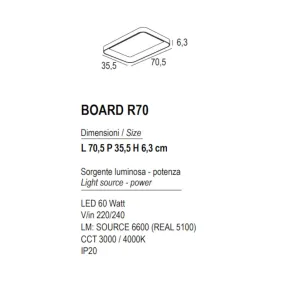 Plafoniera moderna Promoingross BOARD R70 INT MN MW LED