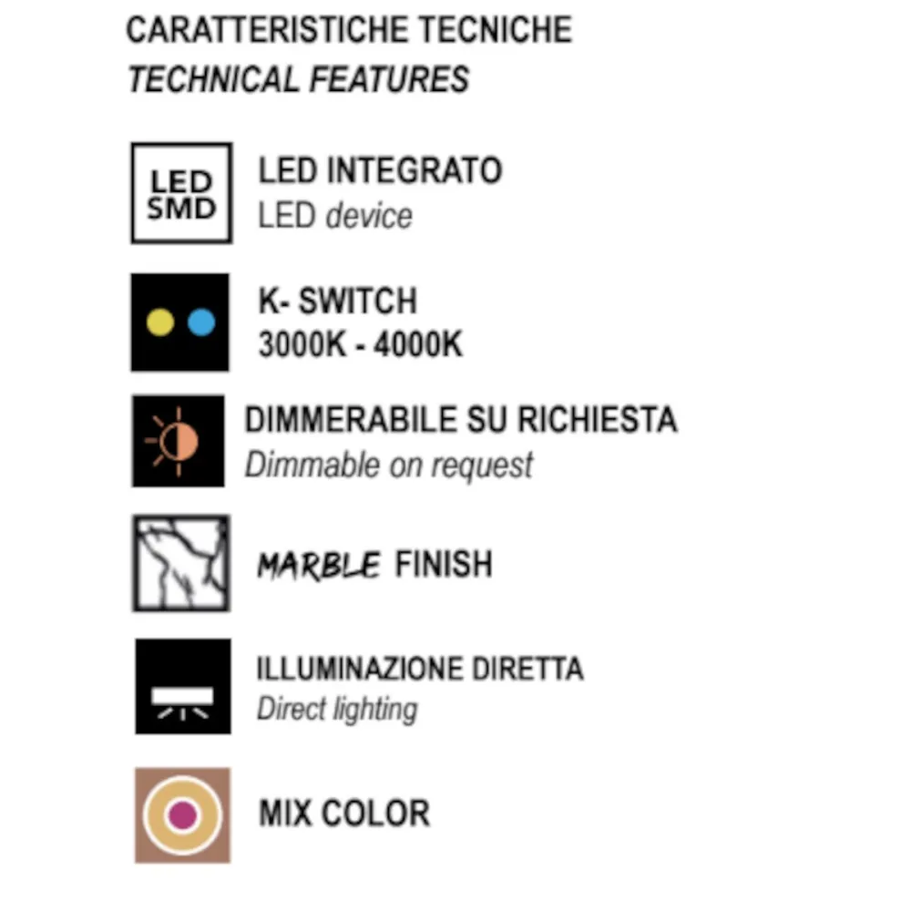 Lámpara de techo moderna Promoingross BOARD R70 INT MN MW LED