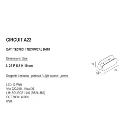 Promoingross moderne LED-Wandleuchte CIRCUIT A22 CCT