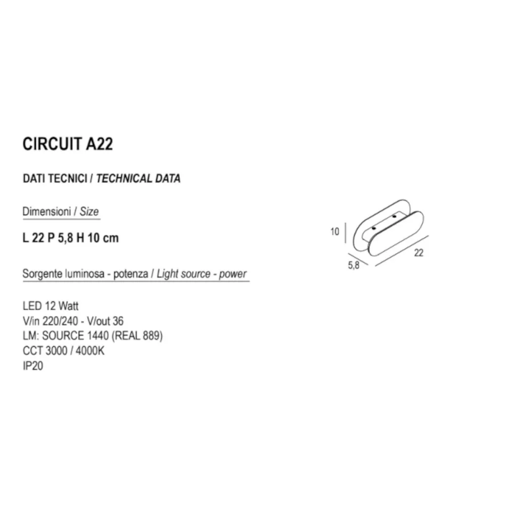 Promoingross moderne LED-Wandleuchte CIRCUIT A22 CCT