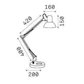 Abat-jour scrivania moderna Ideal Lux WALLY 061191
