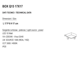 Plafonnier LED Promoingross BOX Q15 CCT