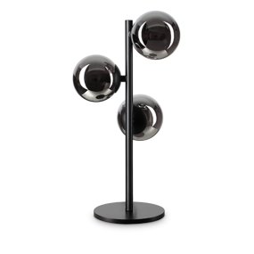 Abat-jour moderna Ideal Lux PERLAGE 292465 G9 LED lampada tavolo metallo nero vetri pirex fumè
