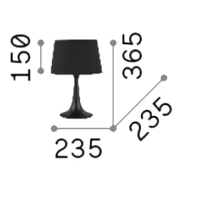 Lámpara de mesilla moderna Ideal Lux LONDON 032368