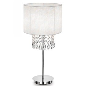 Ideal Lux OPERA 068305 H52 E27 LED-Kristalllampenschirm mit Organza-Stoffschirm