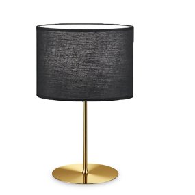 Abat-jour ottone Ideal Lux SET UP 259956 270005 E27 LED 53H paralume ignifugo cilindro tessuto nero