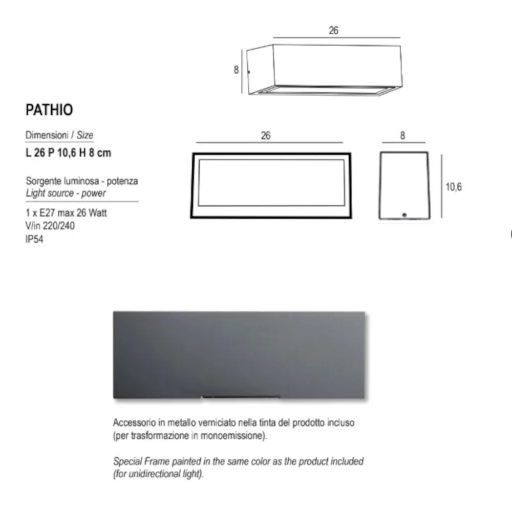 Applique moderno Promoingross PATHIO E27 LED IP54