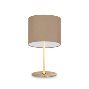 Abat-jour ottone Ideal Lux SET UP 259901 304601 E27 LED 37.5H paralume ignifugo cilindro tessuto tortora