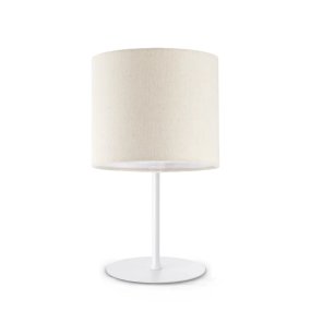 Abat-jour Ideal Lux SET UP 259864 260334 E27 LED 37.5H paralume ignifugo cilindro tessuto beige