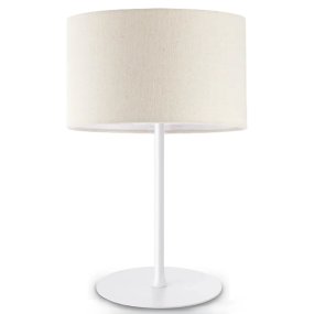 Pantalla de lámpara Ideal Lux SET UP 259918 260440 E27 LED 53H, ignífuga, cilíndrica, tela beige