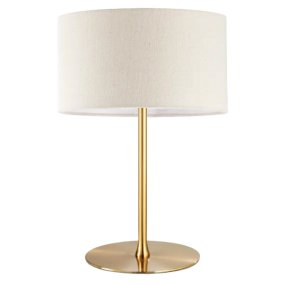 Abat-jour ottone Ideal Lux SET UP 259956 260440 E27 LED 53H paralume ignifugo cilindro tessuto beige