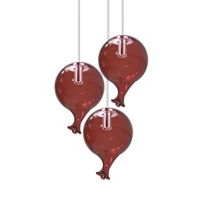 Lampadario vetro pyrex rosso Ideal Lux CLOWN 352657 368245 122830 G9 LED