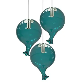 Lámpara de araña Ideal Lux CLOWN 352619 344171 368245 de 3 luces con cristal Pyrex verde.