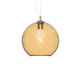Lustre classique Ideal Lux NEMO SP1 D20 339047 E27 LED en verre soufflé ambré