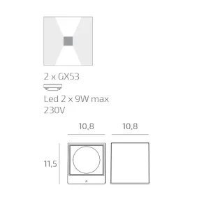 Applique classico Top Light SPA AP GX53 LED IP54