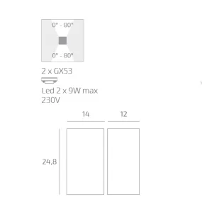 Applique murale LED Classic Top Light SPA PLUS AP CO GX53 IP54