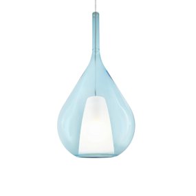 Lampadario moderno Ideal Lux KALIQUE 359816 E27 LED vetro borosilicato azzurro