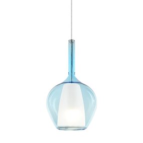 Lampadario moderno Ideal Lux KALIQUE 359960 E27 LED vetro borosilicato azzurro