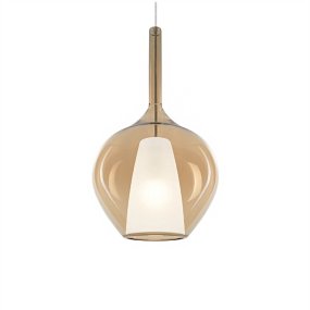 Lustre LED Ideal Lux KALIQUE 359526 E27 en verre borosilicate ambré