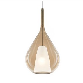 Lampadario Ideal Lux KALIQUE 359748 E27 LED vetro borosilicato ambra