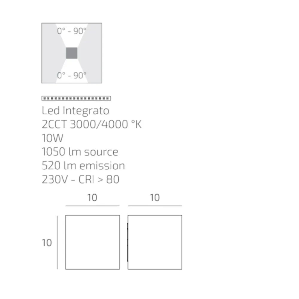 Applique LED Top Light PERTH AP IP65 CCT