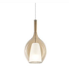 Lampadario Ideal Lux KALIQUE 360003 E27 LED vetro borosilicato ambra