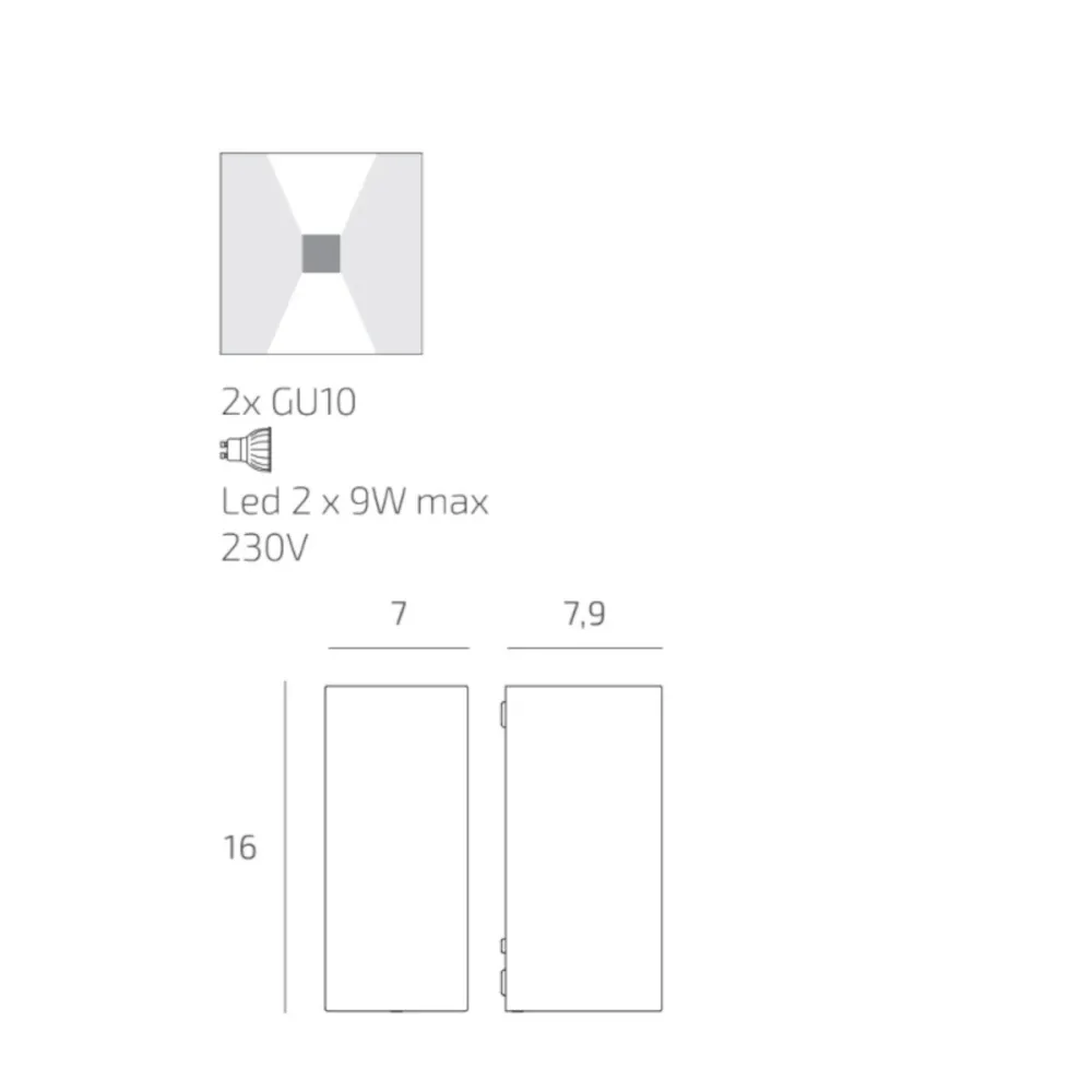 Klassische Wandleuchte Top Light ATENE AG CO GU10 LED IP65