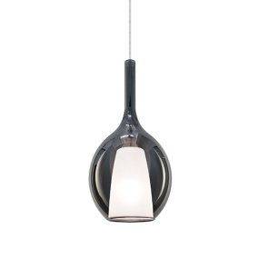 Lámpara de araña LED Ideal Lux KALIQUE 359984 E27 en cristal de borosilicato ahumado.