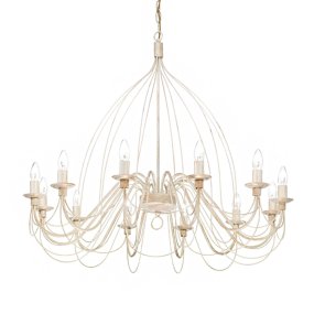 Lámpara de araña clásica Ideal Lux CORTE SP8 097664 E14 LED, metal blanco
