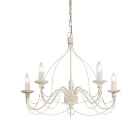 Lampadario classico Ideal Lux CORTE SP5 005881 E14 LED metallo bianco