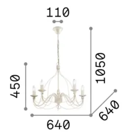 Lampadario classico Ideal Lux CORTE SP5 057187