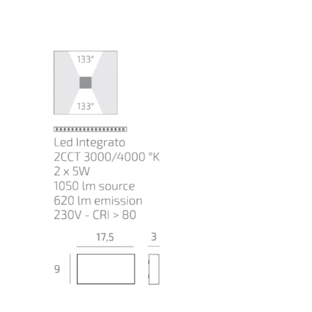 Top Light LED-Wandleuchte LIMA 18 IP54 CCT