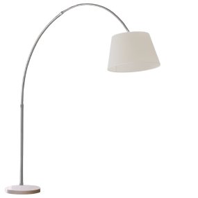 Piantana arco Illuminando BOING P E27 LED telescopica base marmo bianca paralume