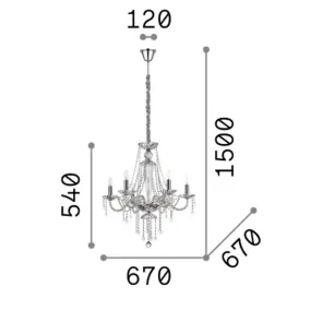 Lustre en cristal Ideal Lux AMADEUS 168753