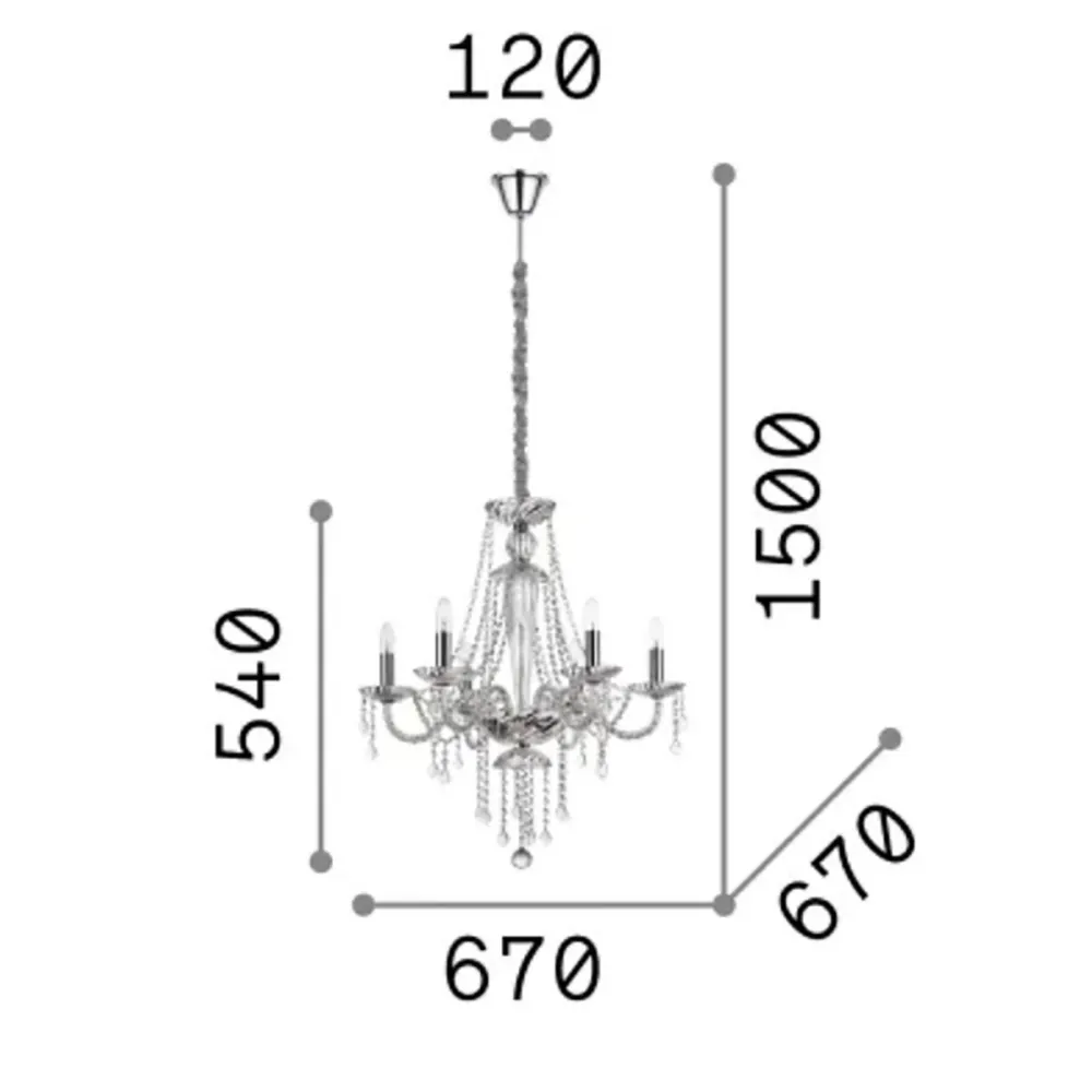 Lampadario cristallo Ideal Lux AMADEUS 168753