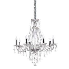 Ideal Lux AMADEUS 168777 E14 LED-Kronleuchter aus mundgeblasenem Glas