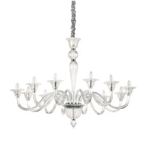 Lámpara de araña LED transparente de cristal soplado Ideal Lux BRIGITTA 199375 E14