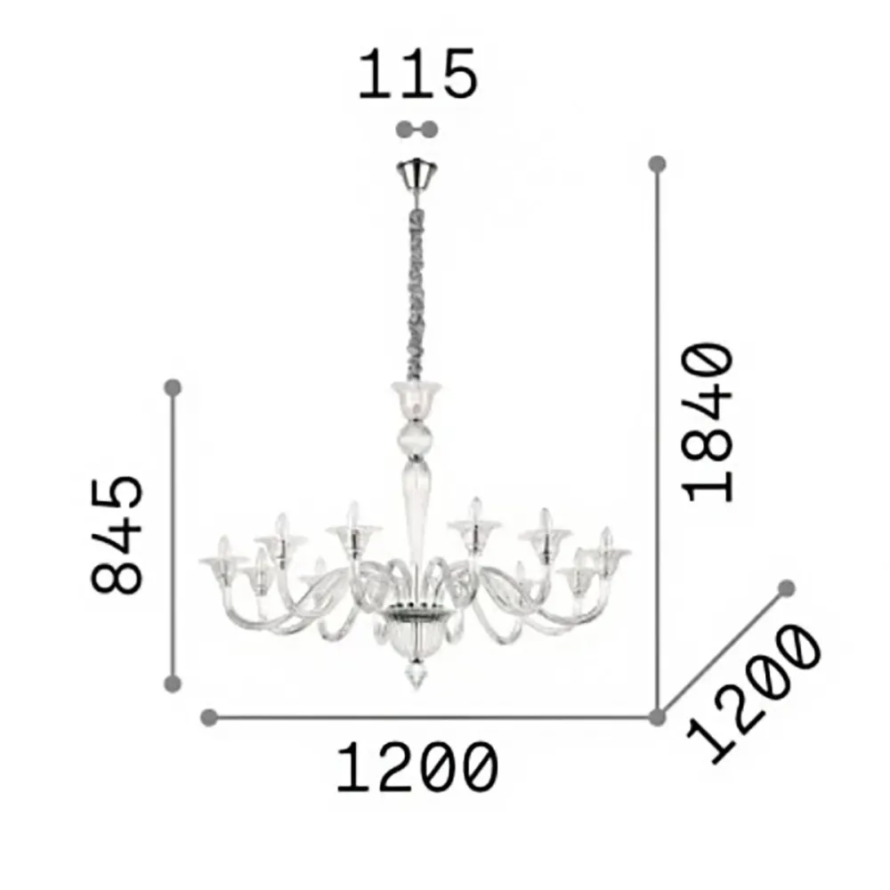 Lampadario vetro soffiato Ideal Lux BRIGITTA 199375
