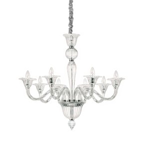 Lampadario vetro soffiato Ideal Lux BRIGITTA 199382 E14 LED trasparente