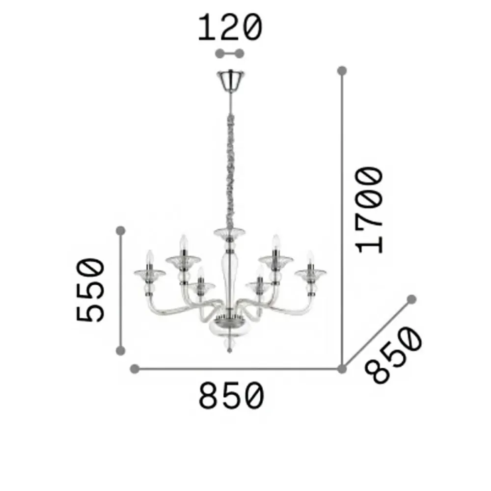 Lustre en verre soufflé Ideal Lux DANIELI 159942