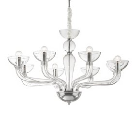 Lámpara de araña de cristal soplado transparente Ideal Lux CASANOVA 044255 E14 LED