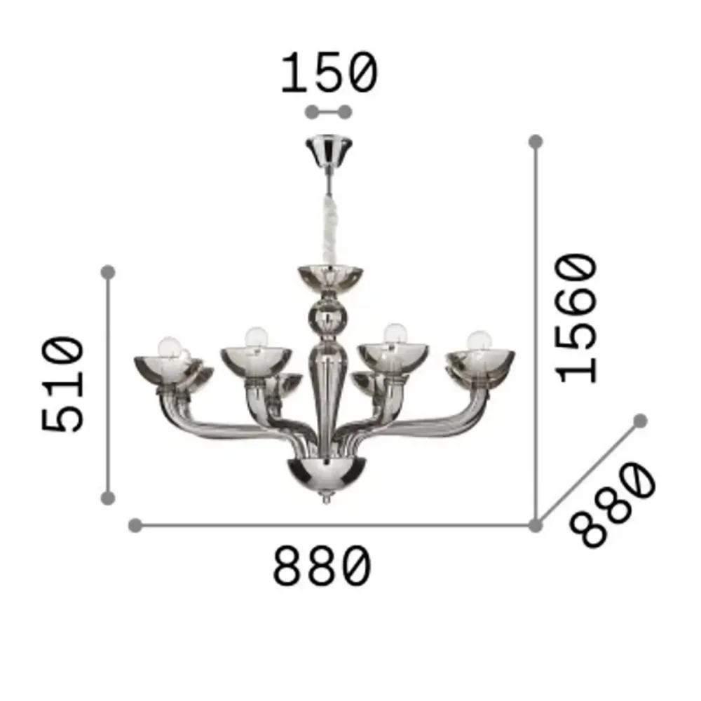 Ideal Lux CASANOVA 044255 mundgeblasener Glaslüster