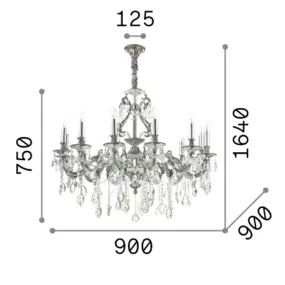 Lampadario cristallo molato Ideal Lux GIOCONDA 164953