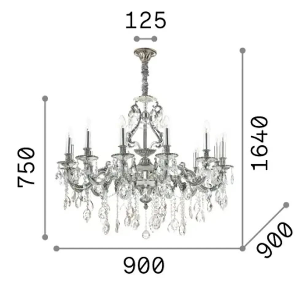 Lampadario cristallo molato Ideal Lux GIOCONDA 164953