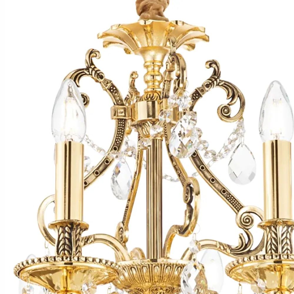 Lampadario cristallo molato Ideal Lux GIOCONDA 164960 E14 LED oro