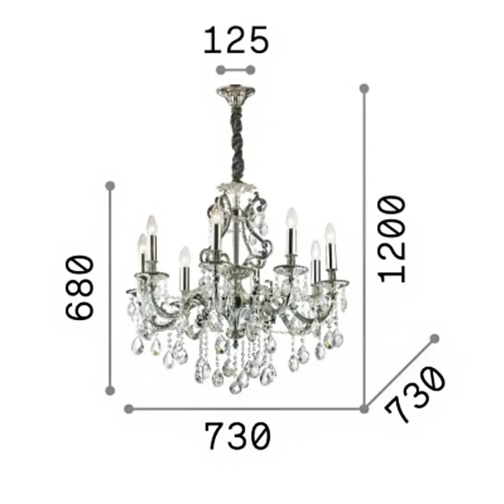 Lampadario cristallo molato Ideal Lux GIOCONDA 060514