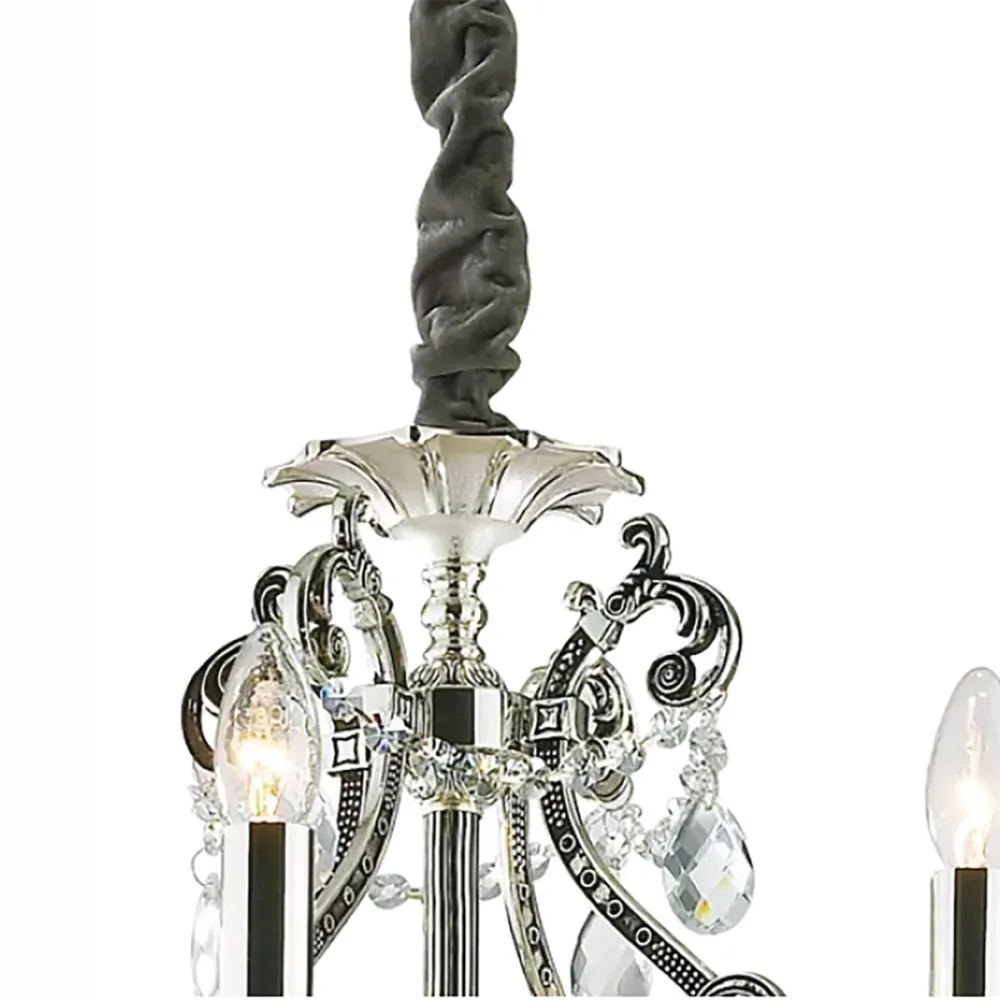 Lampadario cristallo molato Ideal Lux GIOCONDA 044934 E14 LED argento